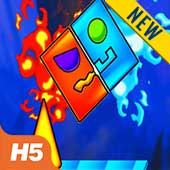 Fire And Water Geometry Dash Icon